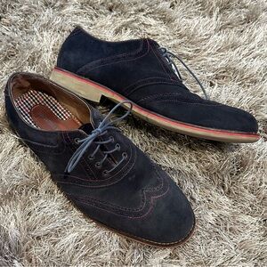 Johnston & Murphy Ellington Wingtip Dark Navy Suede Shoes